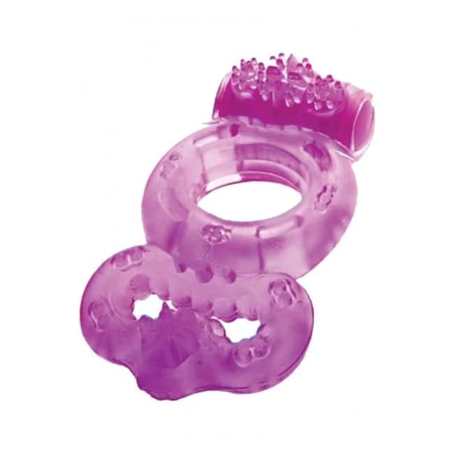 The Macho Double Ring Clitoral and Testicular Stimulation Vibrating Cockring Waterproof, image 1
