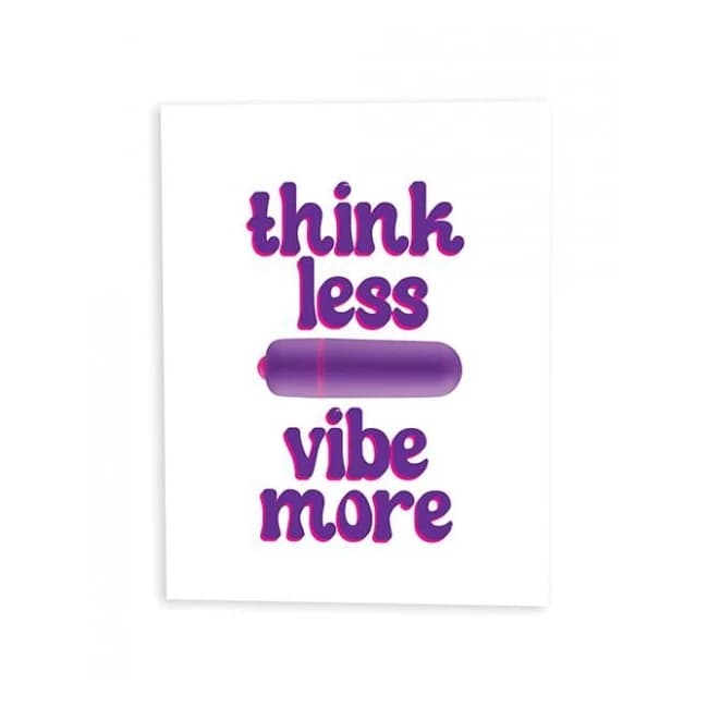 Think Less, Vibe More Naughty Greeting Card w/ Rock Candy Vibrator & Fresh Vibes Towelettes, image 1
