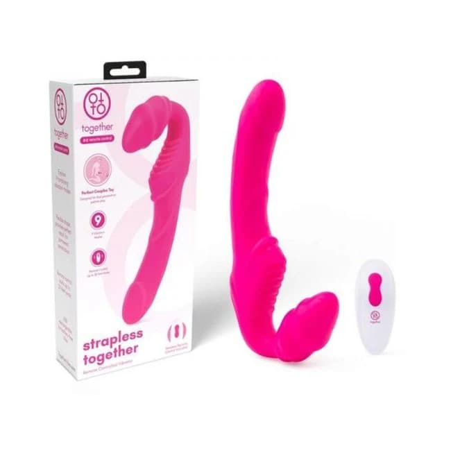 Together Strapless Remote Control Vibrator Pink, image 1
