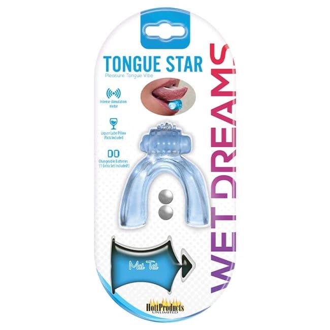 Tongue Star Tongue Vibe Blue Vibrating Tongue with Motor - Image 1