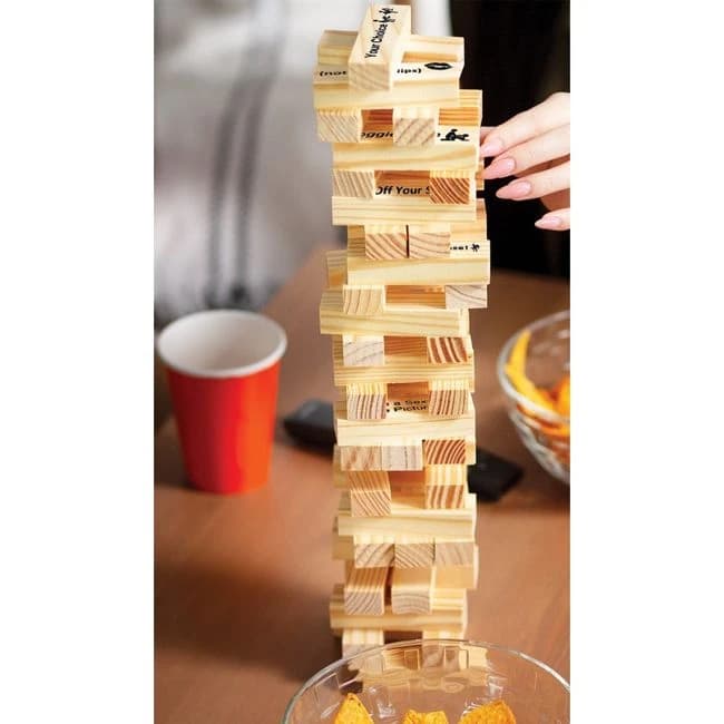 Tower Tease Naughty Sex Game Assorted Wooden Blocks/sayings, image 1