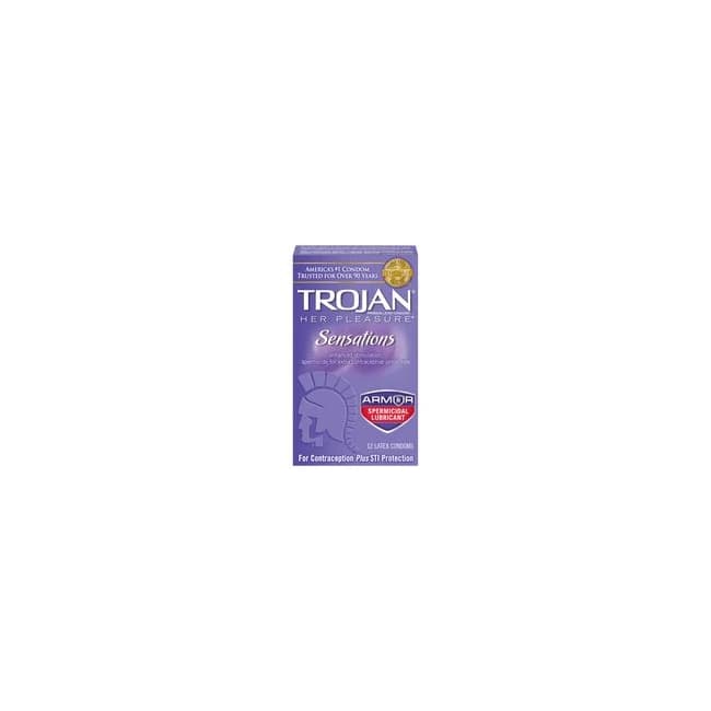 Trojan Her Pleasure Sensations Armor Spermicidal 12pk - Image 1 Trojan Her Pleasure Sensations Armor Spermicidal 12pk - Image 1