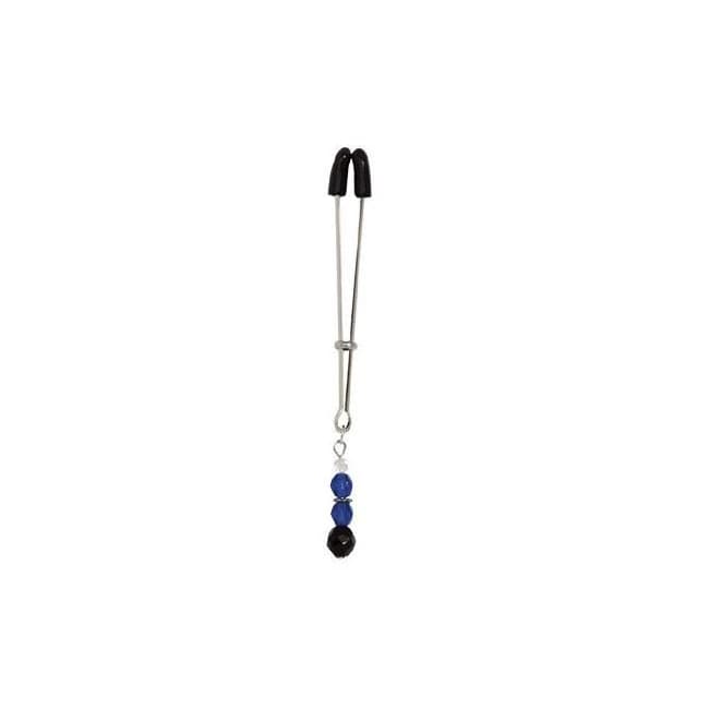 TWEEZER CLIT CLAMP W/BLUE BEADS - Image 1