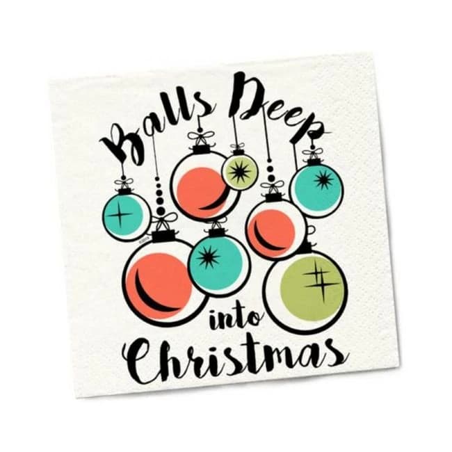 Twisted Wares Balls Deep into Christmas Napkins 20-Pack, image 1