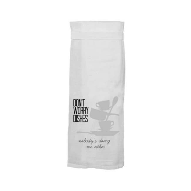 Twisted Wares Don't Worry Dishes - Nobody's Doing Me Either Flour Towel, image 1
