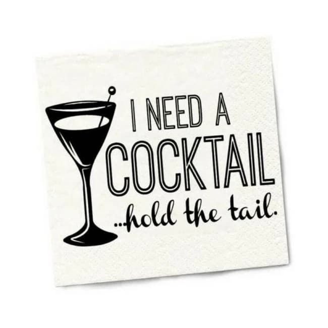 Twisted Wares I Need a Cocktail... Hold the Tail Napkins 20-Pack, image 1