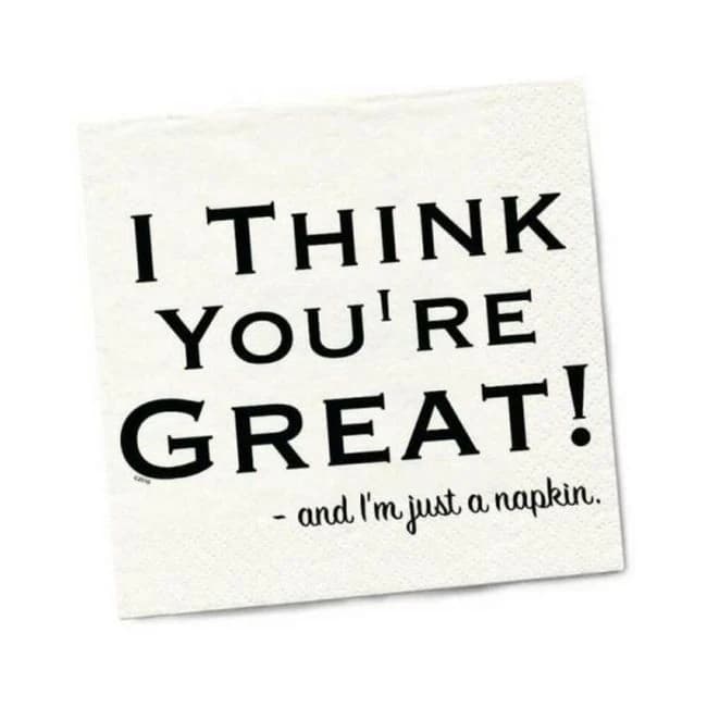 Twisted Wares I Think You're Great! Napkins 20-Pack, image 1
