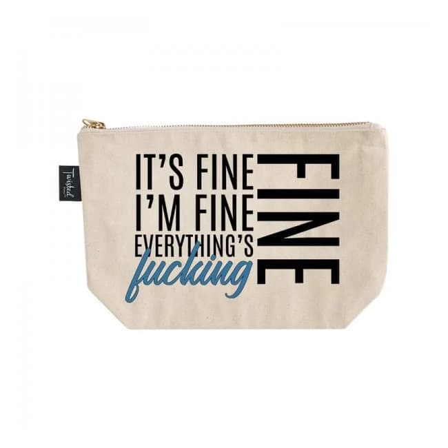 Twisted Wares It's Fine I'm Fine Everything's Fucking Fine Cosmetic Bag, image 1