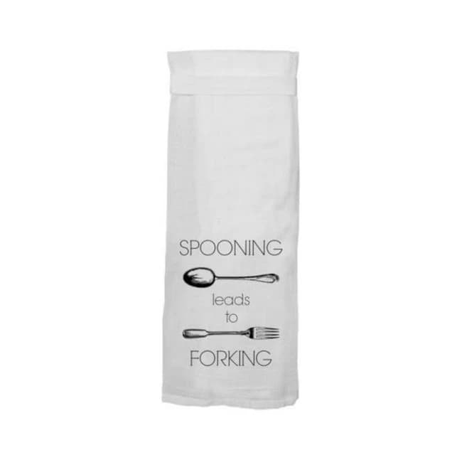 Twisted Wares Spooning Leads to Forking Flour Towel, image 1