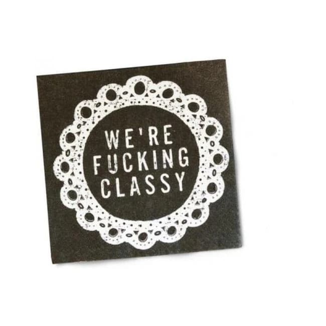 Twisted Wares We're Fucking Classy Napkins 20-Pack, image 1