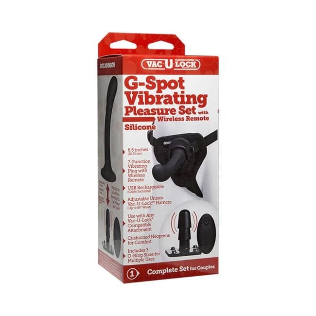 Vac-U-Lock G-Spot Pleasure Set Vibrating Black, image 1