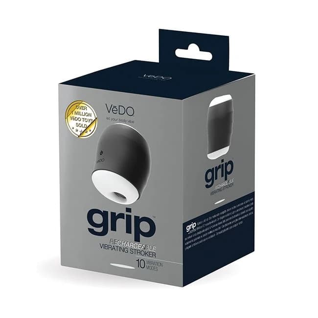 Vedo Grip Rechargeable Vibrating Sleeve Just Black, image 1