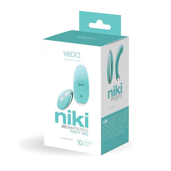 Vedo Niki Rechargeable Panty Vibe Tease Me Turquoise - Image 1 Vedo Niki Rechargeable Panty Vibe Tease Me Turquoise - Image 1