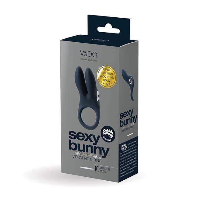 VEDO SEXY BUNNY RECHARGEABLE RING BLACK PEARL - Image 1