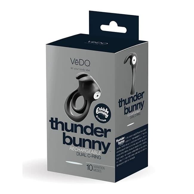 VEDO THUNDER BUNNY DUAL RING RECHARGEABLE BLACK PEARL - Image 1