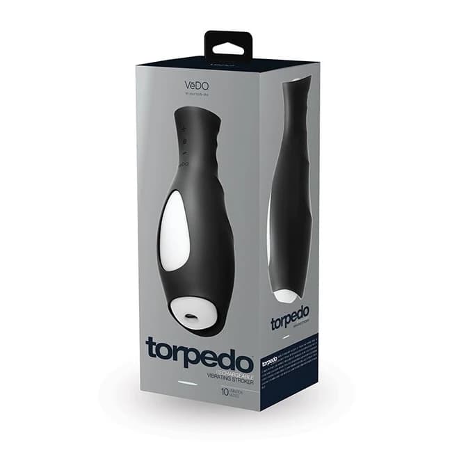 Vedo Torpedo Rechargeable Stroker Just Black W/ Glow Sleeve - Image 1 Vedo Torpedo Rechargeable Stroker Just Black W/ Glow Sleeve - Image 1