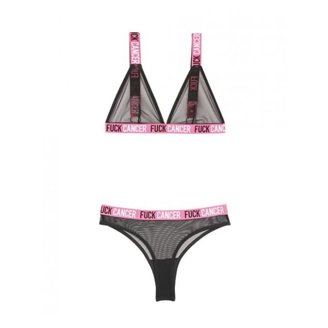 Vibes F*ck Cancer Bralette & Cheeky Panty, image 1