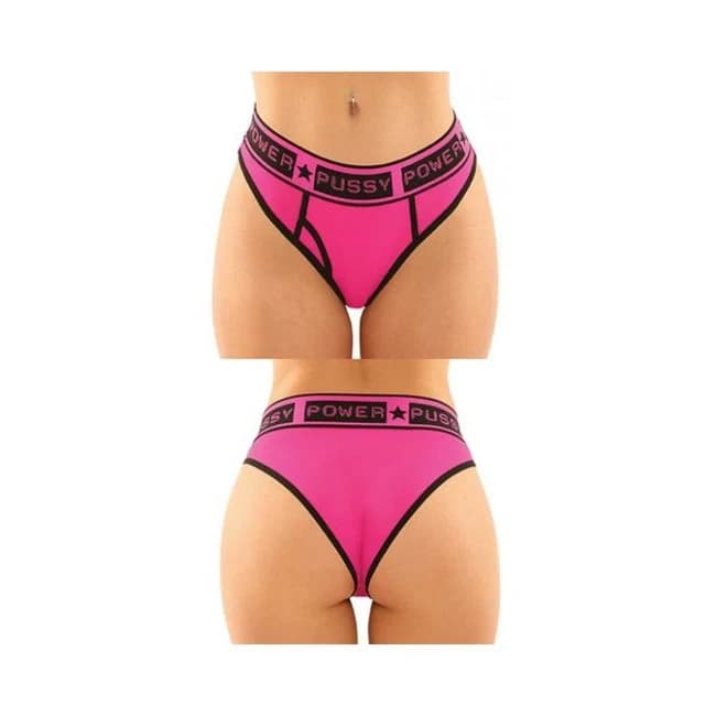 Vibes Pussy Power Buddy Pack. Micro Boyfriend Brief & Lace Thong Qs Black/pink, image 1