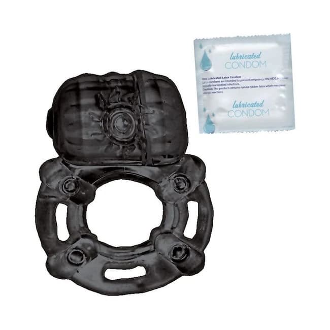 Vibrating Ring Black Pulsating Erection Keeper Black, image 1
