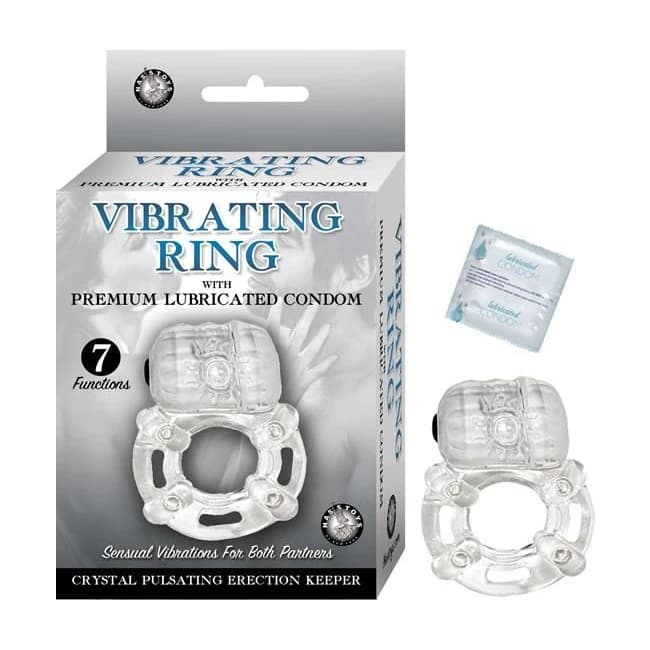 Vibrating Ring Crystal Pulsating Erection Keeper Clear, image 1