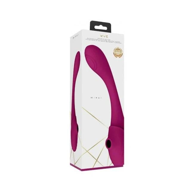 Vive Mirai Rechargeable Double Ended Pulse Wave & Air Wave Bendable Silicone Vibrator, image 1