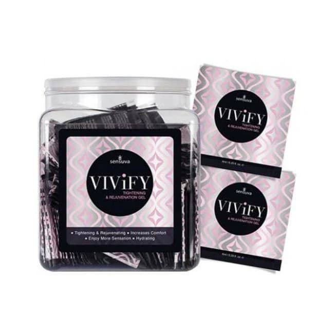 Vivify Tightening & Rejuvenation Gel - Tub of 100 Single Use Packet - Image 1 Vivify Tightening & Rejuvenation Gel - Tub of 100 Single Use Packet - Image 1