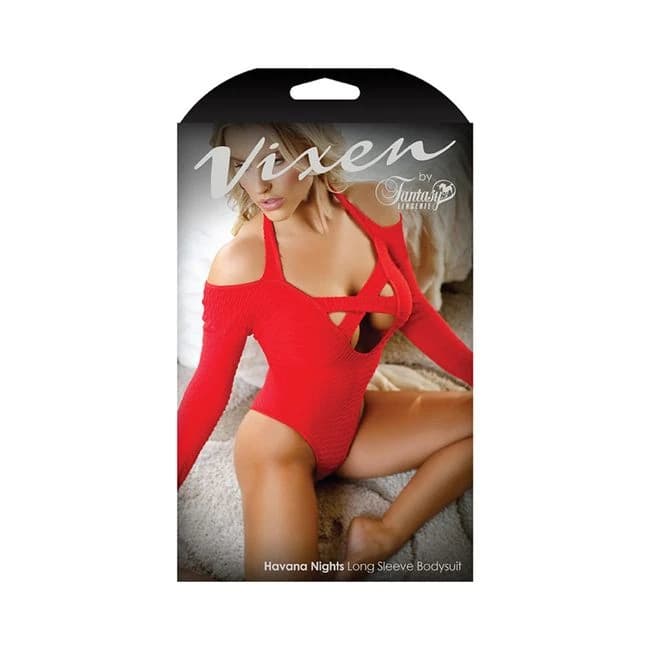 Vixen Havana Nights Halter Long Sleeve Bodysuit with Snap Closure, image 1