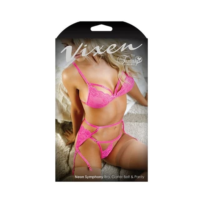 Vixen Neon Symphony Bralette, Garter Belt & Panty One Size, image 1