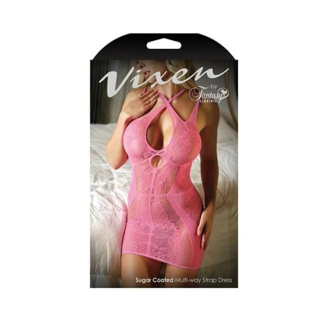 Vixen Sugar Coated Multi-way Strap Dress Pink L/xl - Image 1