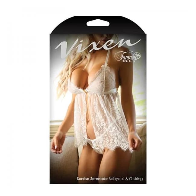 Vixen Sunsrise Serenade Lace Babydoll & Panty White L/XL, image 1