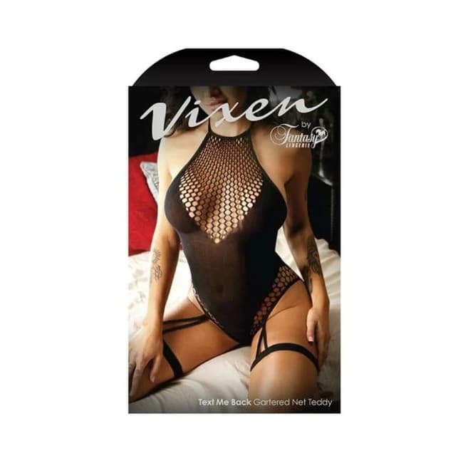 Vixen Text Me Back High-Neck Gartered Teddy, image 1