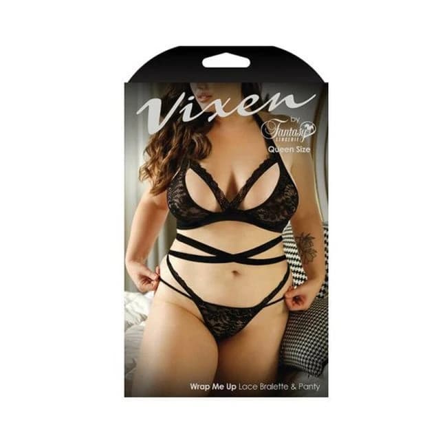 Vixen Wrap Me up Lace Bralette & Panty, image 1