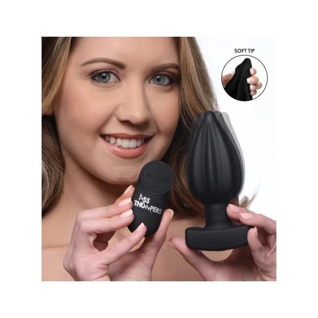 Ass Thumpers Ribbed Vibra Anal Plug W/ Remote, image 1