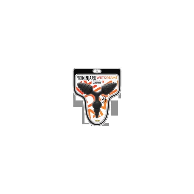 (wd) Wet Dreams Triple Play Ni Triple Butt Plug Black - Image 1