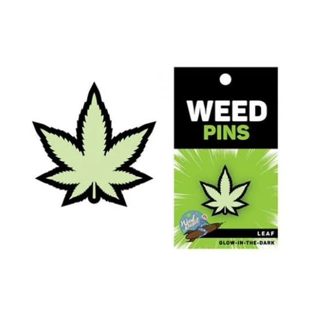 Weed Pin Leaf Glow-in-the-dark - Image 1 Weed Pin Leaf Glow-in-the-dark - Image 1