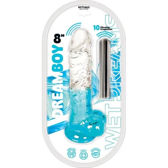 Wet Dreams-Dream Boy Jelly Aqu Jelly Dildo Bullet Aqua/8, image 1