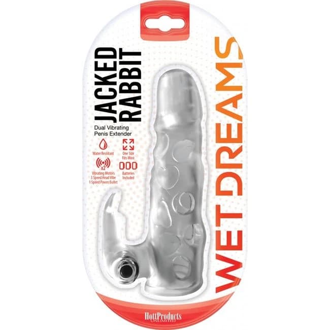 Wet Dreams Jacked Rabbit Extension Sleeve W/ Power Bullet - Image 1 Wet Dreams Jacked Rabbit Extension Sleeve W/ Power Bullet - Image 1