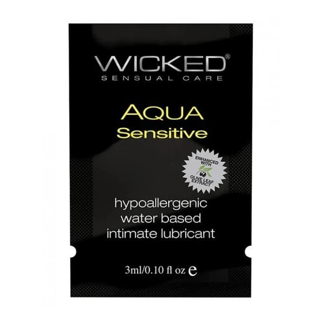 Wicked Aqua Sensitive Water Based Lubricant .1 oz, image 1
