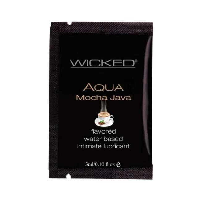 Wicked Aqua Water Based Lubricant 3ml Packet Mocha Java, image 1