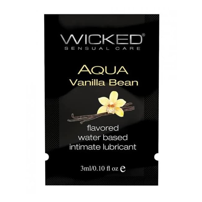 Wicked Aqua Water Based Lubricant Vanilla Bean .1oz, image 1