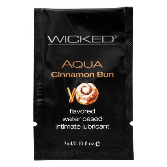 Wicked Sensual Care Aqua Waterbased Lubricant - .1 oz Cinnamon Bun, image 1