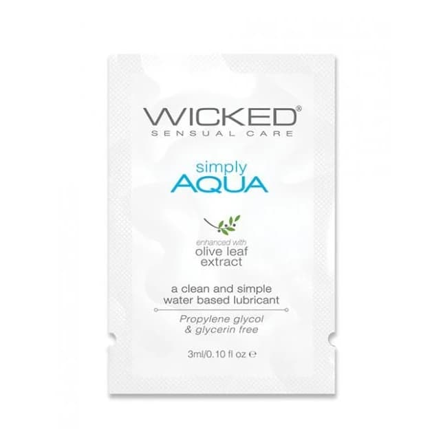 Wicked Sensual Care Simply Aqua Water Based Lubricant - .1 oz, image 1