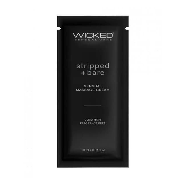 Wicked Sensual Care Stripped & Bare Unscented Massage Cream - .34 oz, image 1