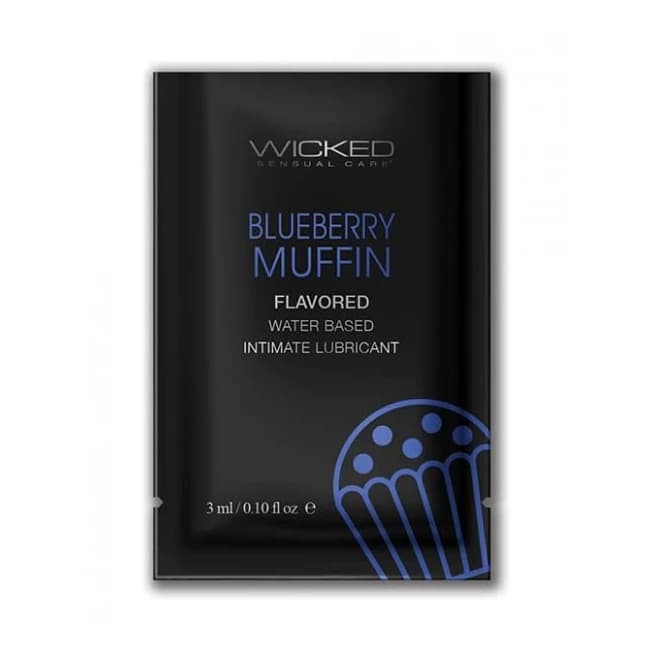 Wicked Sensual Care Water Based Lubricant - .1 oz Blueberry Muffin, image 1