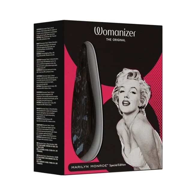 Womanizer X Marilyn Monroe Classic 2 Special Edition Pleasure Air Clitoral Stimulator Black Marble, image 1