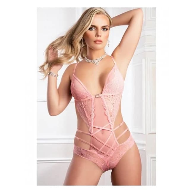 Wonder Teddy w/ Curve Framing Straps Baby Pink O/S, image 1