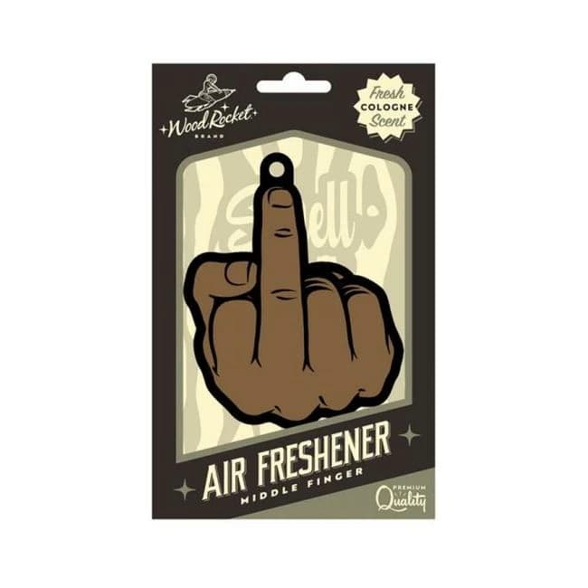 Wood Rocket Air Freshener Middle Finger, image 1