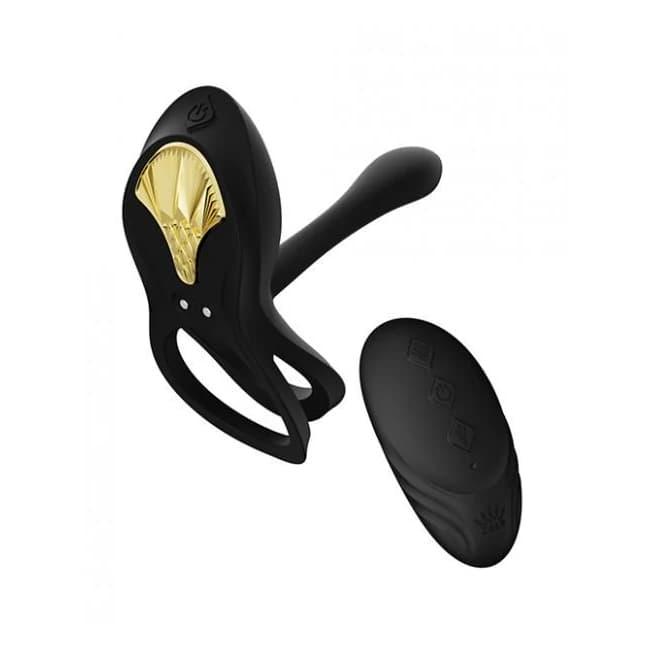 Zalo Bayek Vibrating Couples Ring w/ Remote - Obsidian Black, image 1