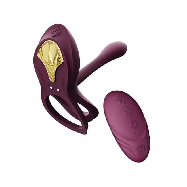 Zalo Bayek Vibrating Couples Ring w/ Remote - Velvet Purple, image 1