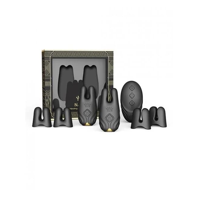 Zalo Nave Vibrating Nipple Clamps - Obsidian Black, image 1